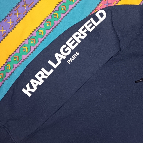 Karl Lagerfeld Paris Hoodie Hooded Sweatshirt - Picture 2 of 6